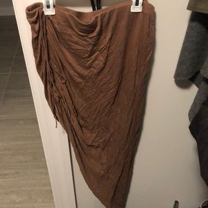 Brown Helmut Lang asymmetrical skirt